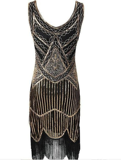 Vintage 20'er Gatsby Guldkjole
