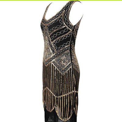 Vintage 20'er Gatsby Guldkjole