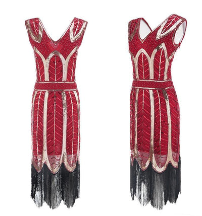 Vintage 20'er Gatsby Rød Kjole