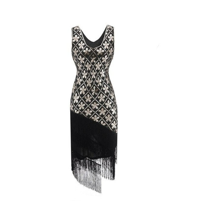 Vintage 20'er Plus Size Guldkjole