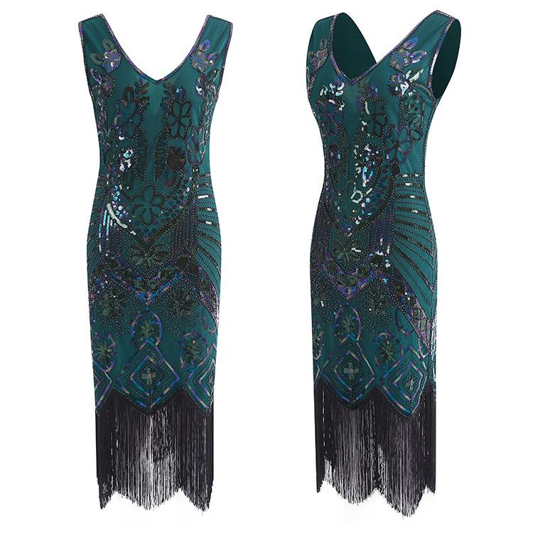 Vintage 20'er Paris Grøn Kjole