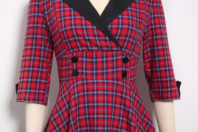 Vintage Rød Vinterkjole