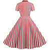 Rød Vintage Retro Stribet Kjole