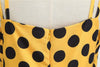 Vintage Rockabilly Kjole, Gule Prikker