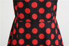 Vintage Rockabilly Kjole Sort Røde Polka Dots