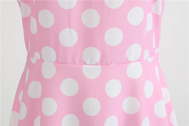 Vintage Rockabilly Kjole Pink Polka Dots