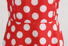 Vintage Rockabilly Kjole Rød Hvid Polka Dots
