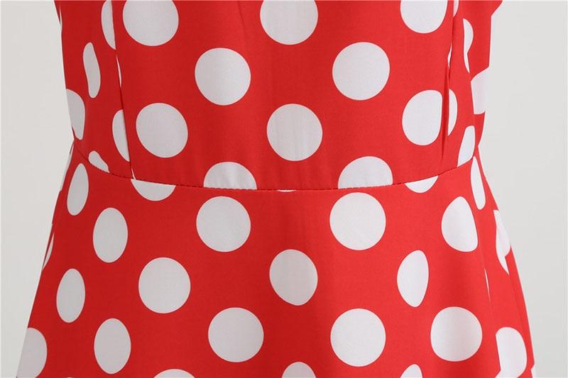 Vintage Rockabilly Kjole Rød Hvid Polka Dots