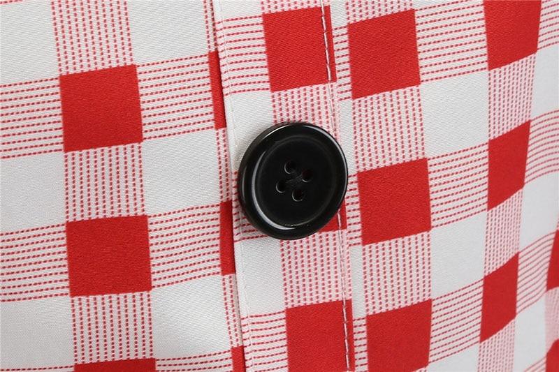 Vintage Rød Og Hvid Kjole