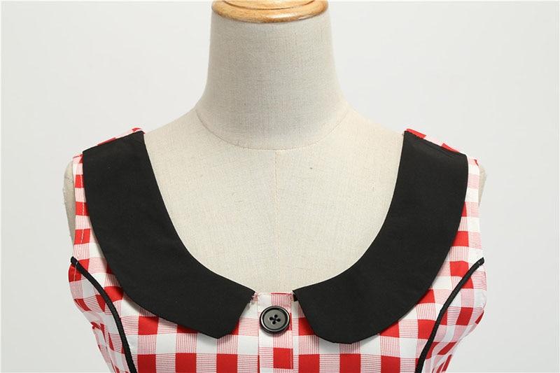 Vintage Rød Og Hvid Kjole