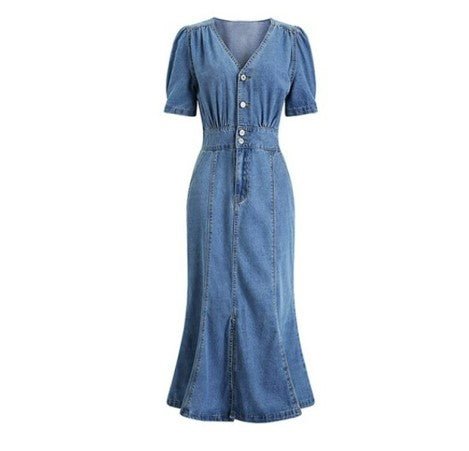 Vintage 40'er Out-Fit Kjole Blå